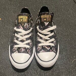 Converse All Star Black and White Skull Print Sneakers